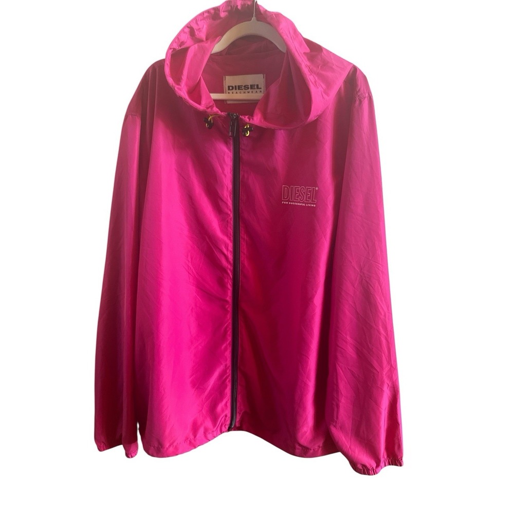 NWT Diesel Fushia Pink Fold And Go Beachwear Woman's‎ Size XXL Windbreaker Swim